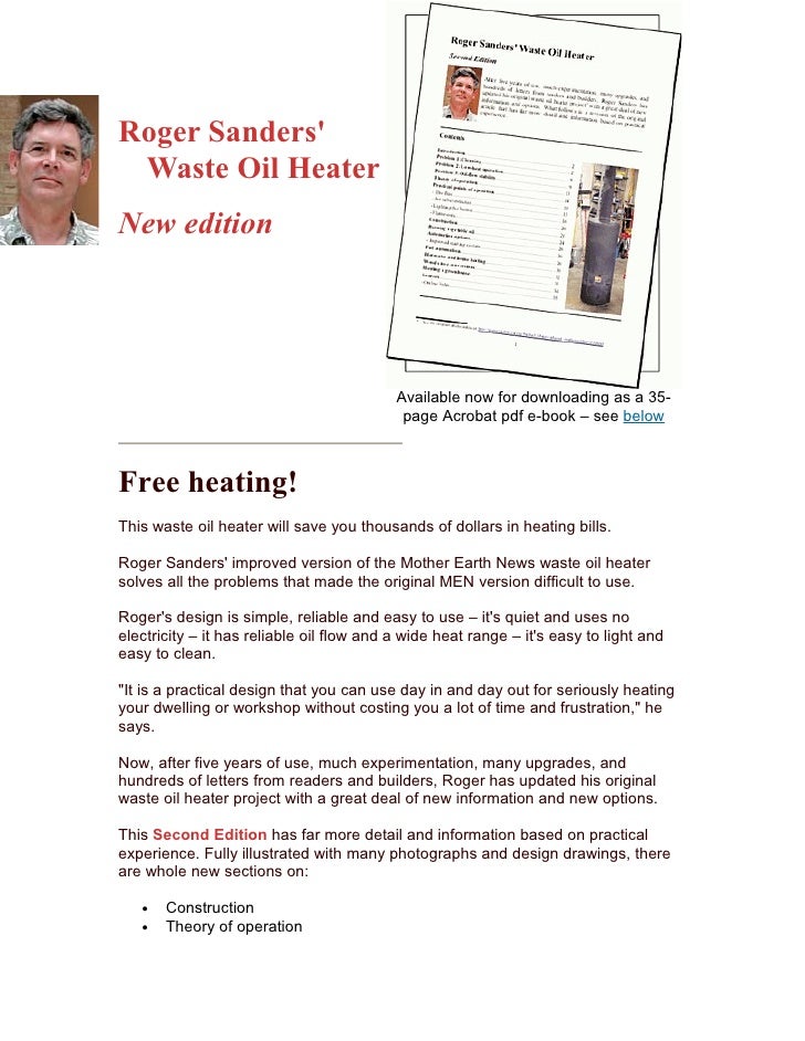 roger sanders waste oil heater